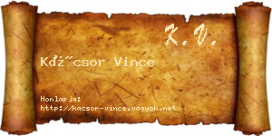 Kácsor Vince névjegykártya